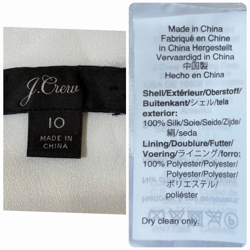 J Crew Silk Gingham Dress 10 Navy White Check Ruffle Tiered Midi Sundress - Picture 8 of 9